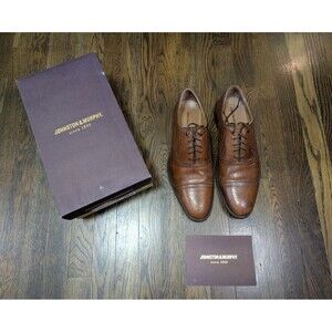 Johnston & Murphy Maslow Leather Dress Shoes Men's 13M Tan W/ Box Business